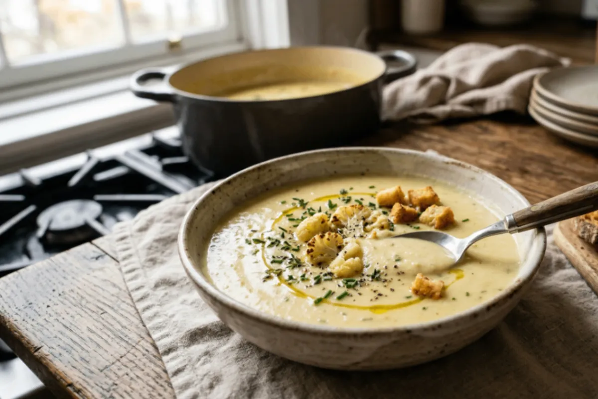 Soupe Crémeuse de Chou-fleur et Pommes de Terre